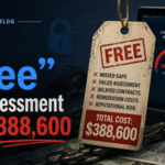 Need a blog header image created for a blog on CMMC titled - Why "Free" Self-Assessment Costs $388,600