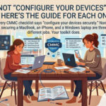 Not "Configure Your Devices" — Here's the Guide for Each One Almost every CMMC checklist says "configure your devices securely." None of them tell you that securing a MacBook, an iPhone, and a Windows laptop are three completely different jobs. Your toolkit does.